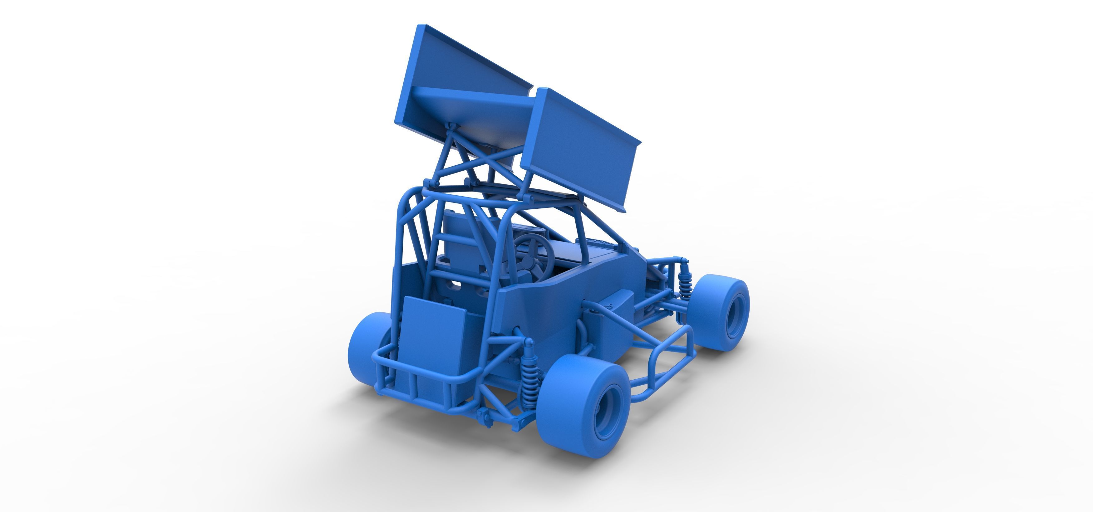 Pavement Winged 600 Micro sprint car Scale 1 to 25 3D print model_45
