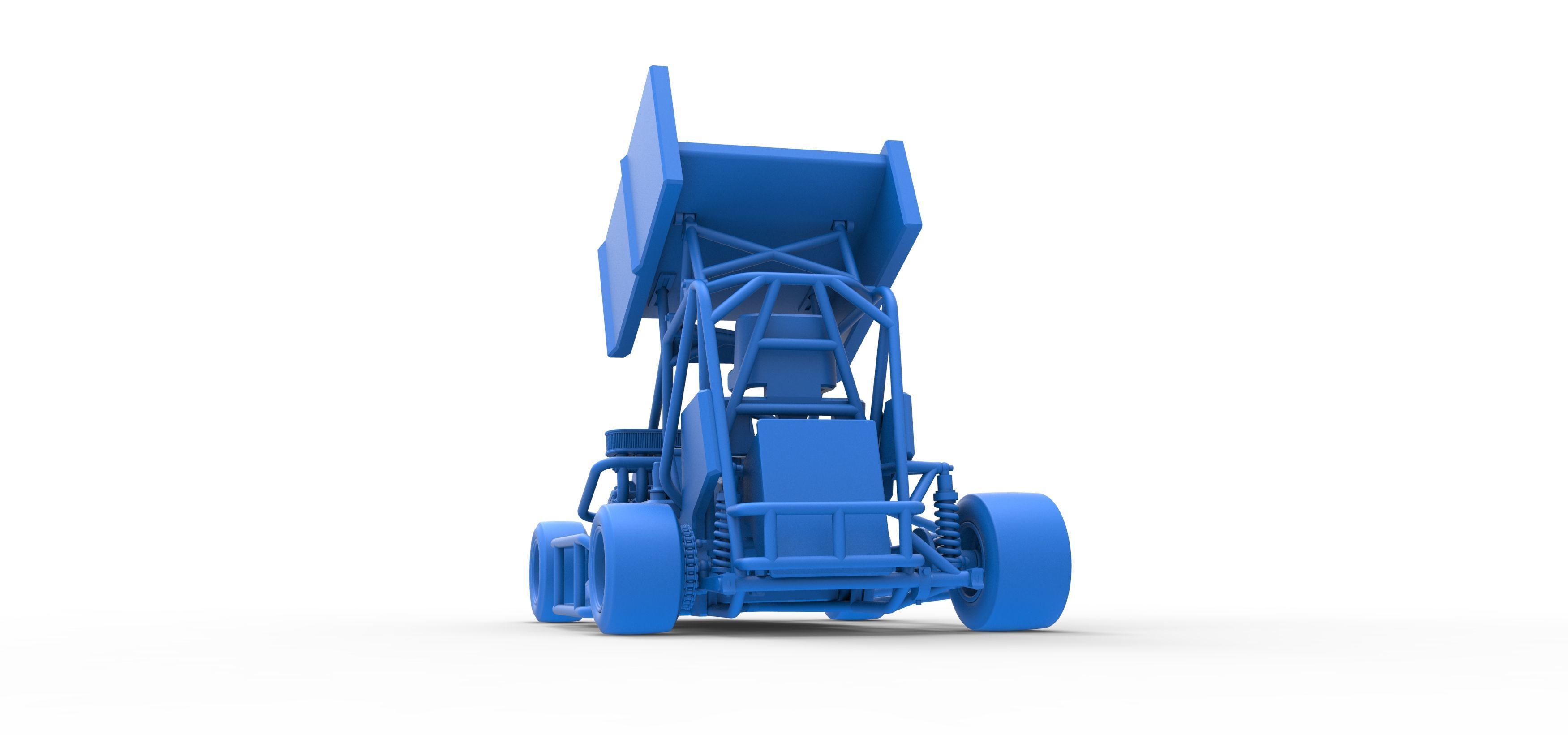 Pavement Winged 600 Micro sprint car Scale 1 to 25 3D print model_42