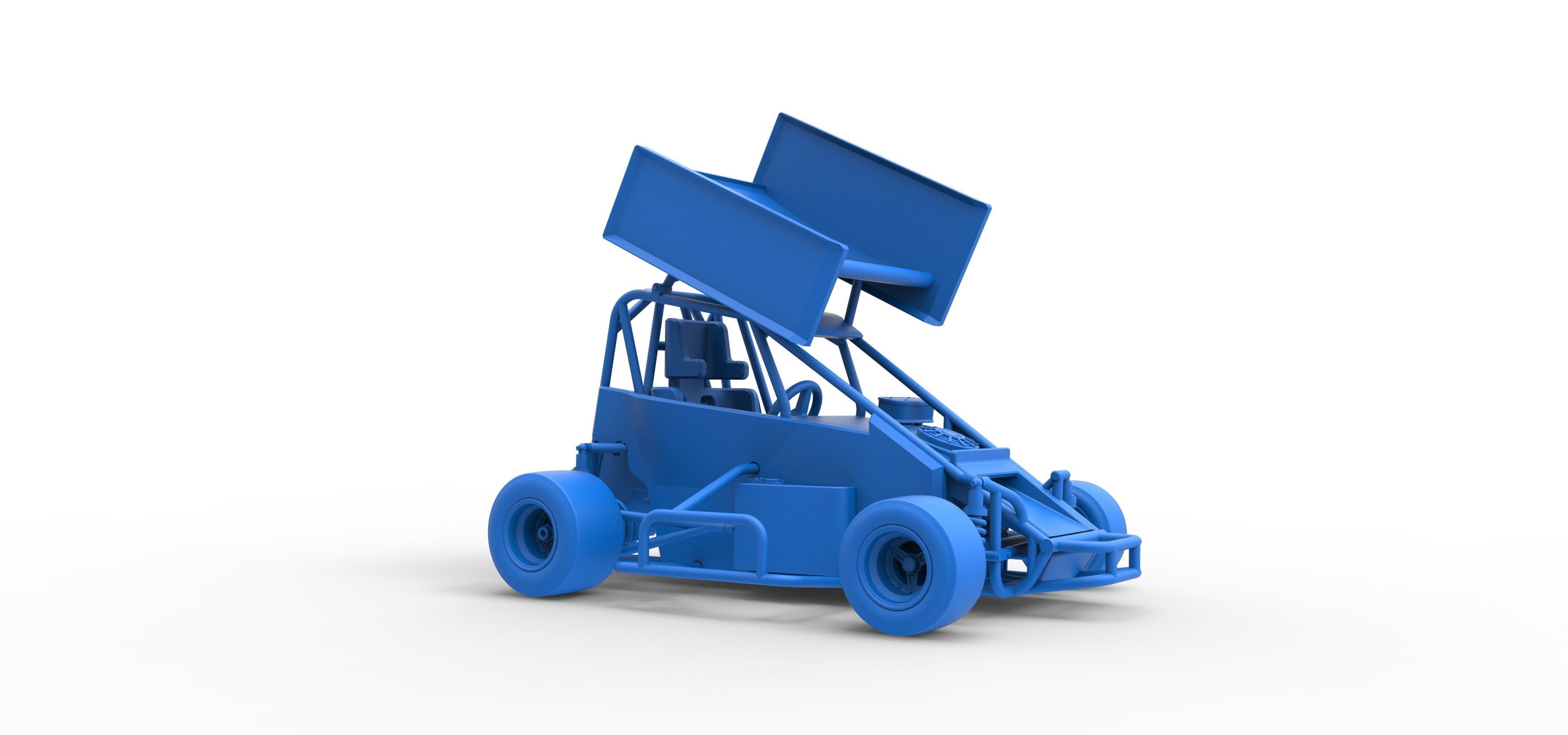 Pavement Winged 600 Micro sprint car Scale 1 to 25 3D print model_52