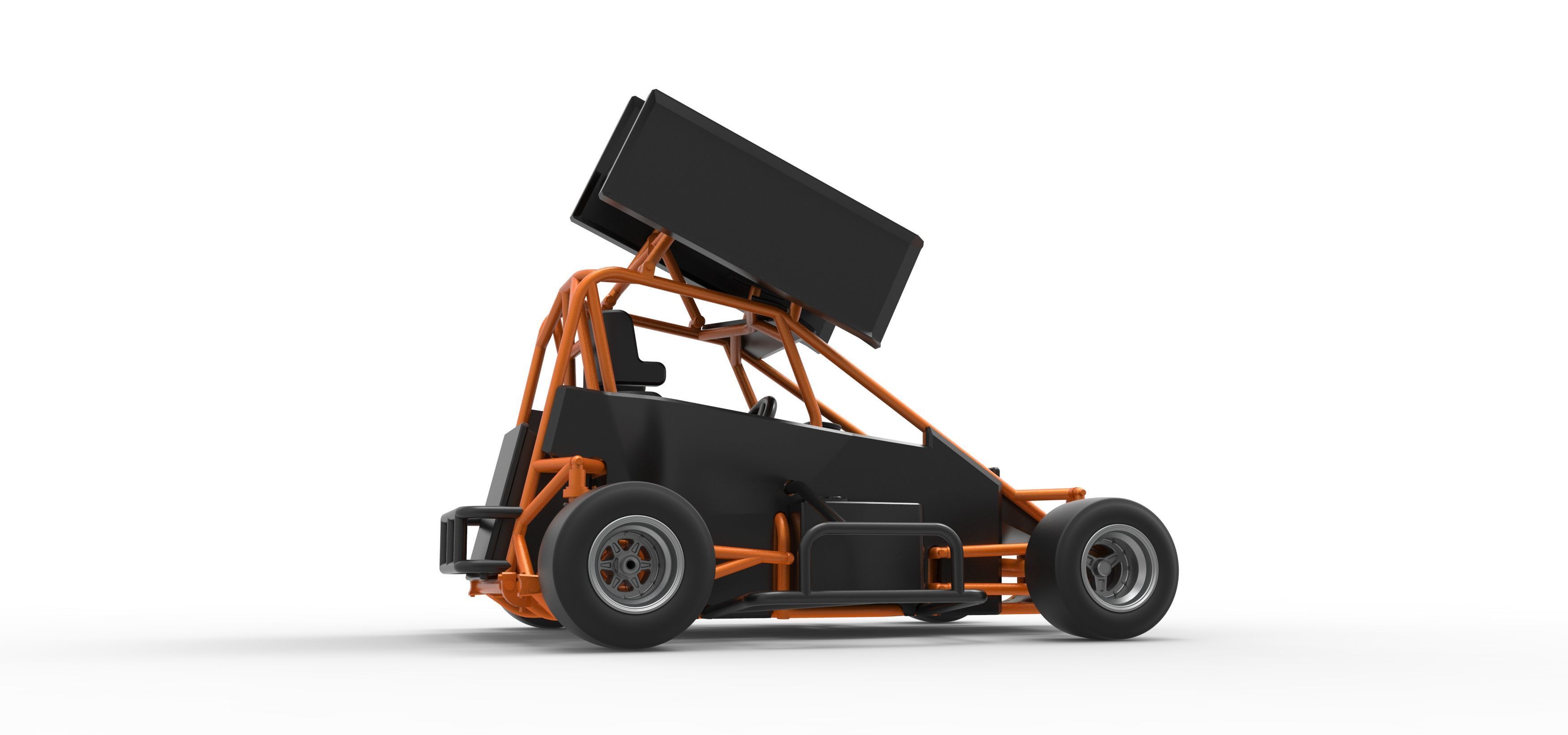 Pavement Winged 600 Micro sprint car Scale 1 to 25 3D print model_21