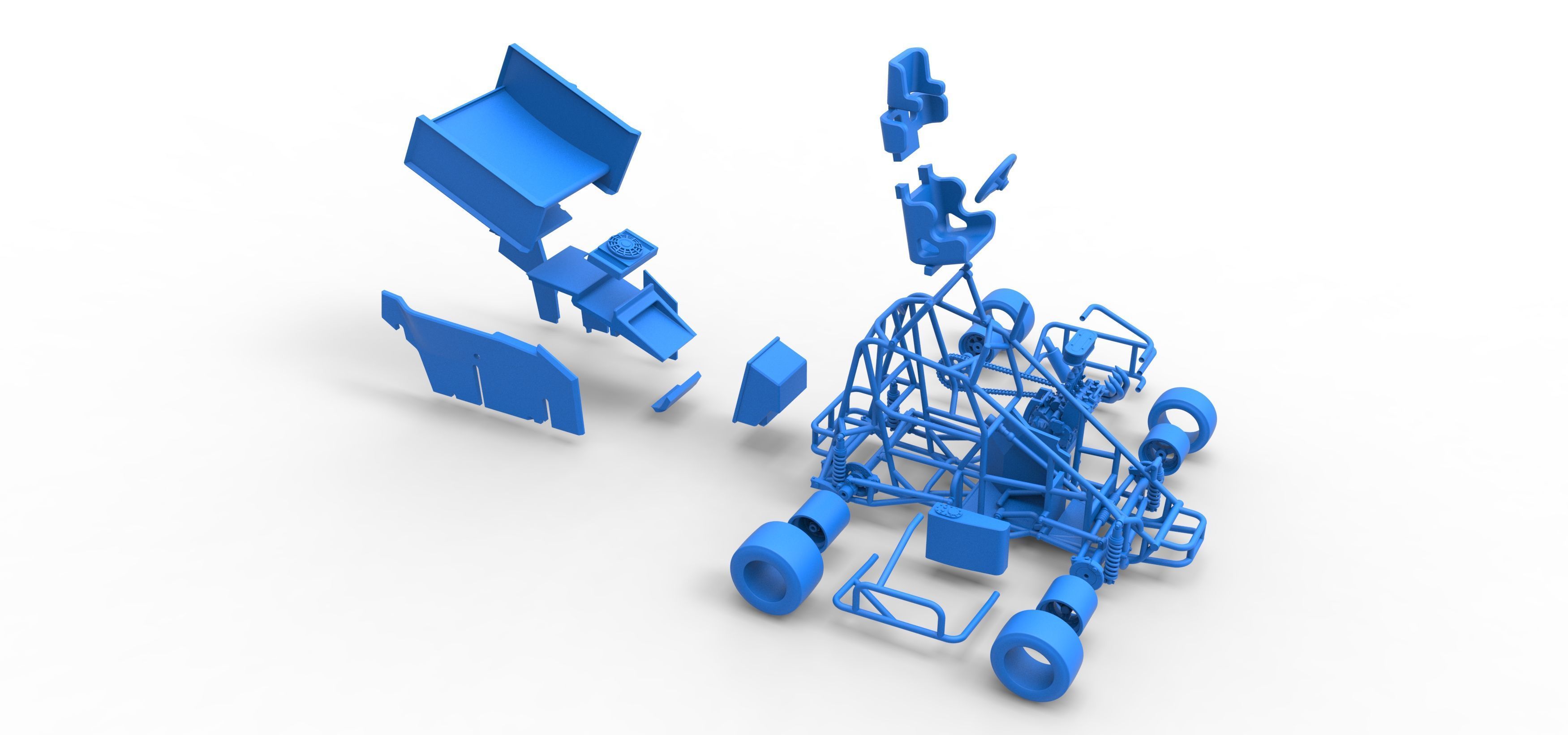 Pavement Winged 600 Micro sprint car Scale 1 to 25 3D print model_65