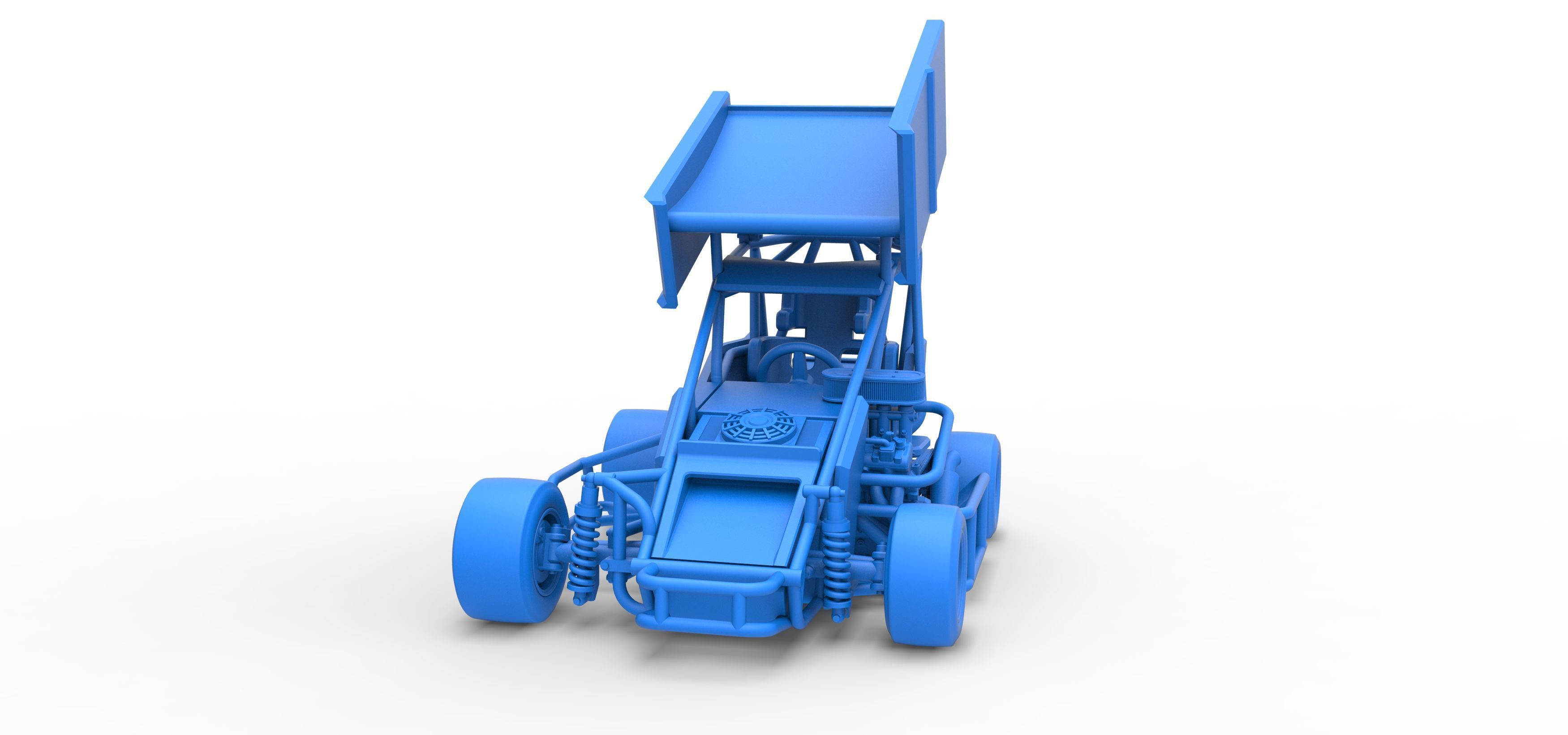 Pavement Winged 600 Micro sprint car Scale 1 to 25 3D print model_32