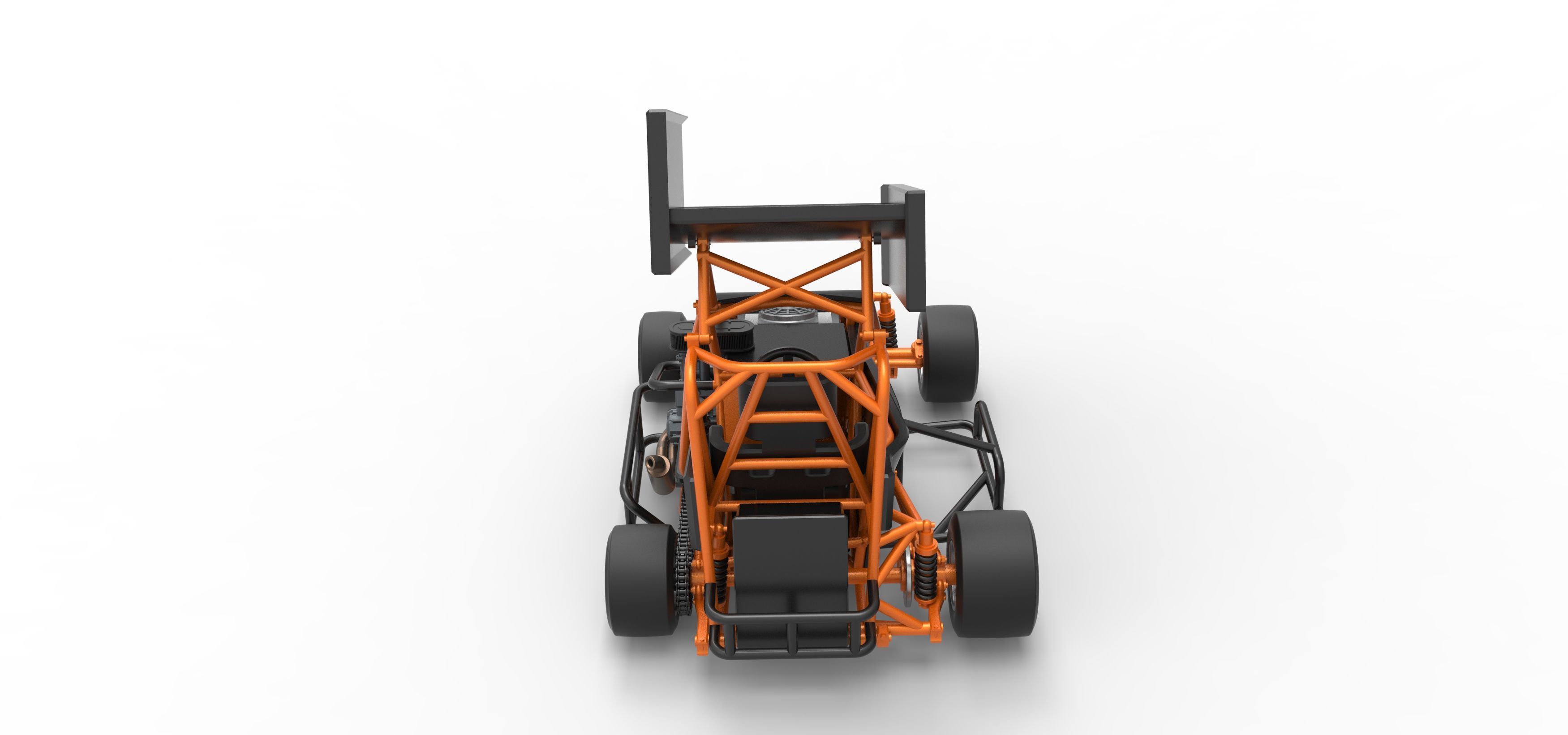 Pavement Winged 600 Micro sprint car Scale 1 to 25 3D print model_17