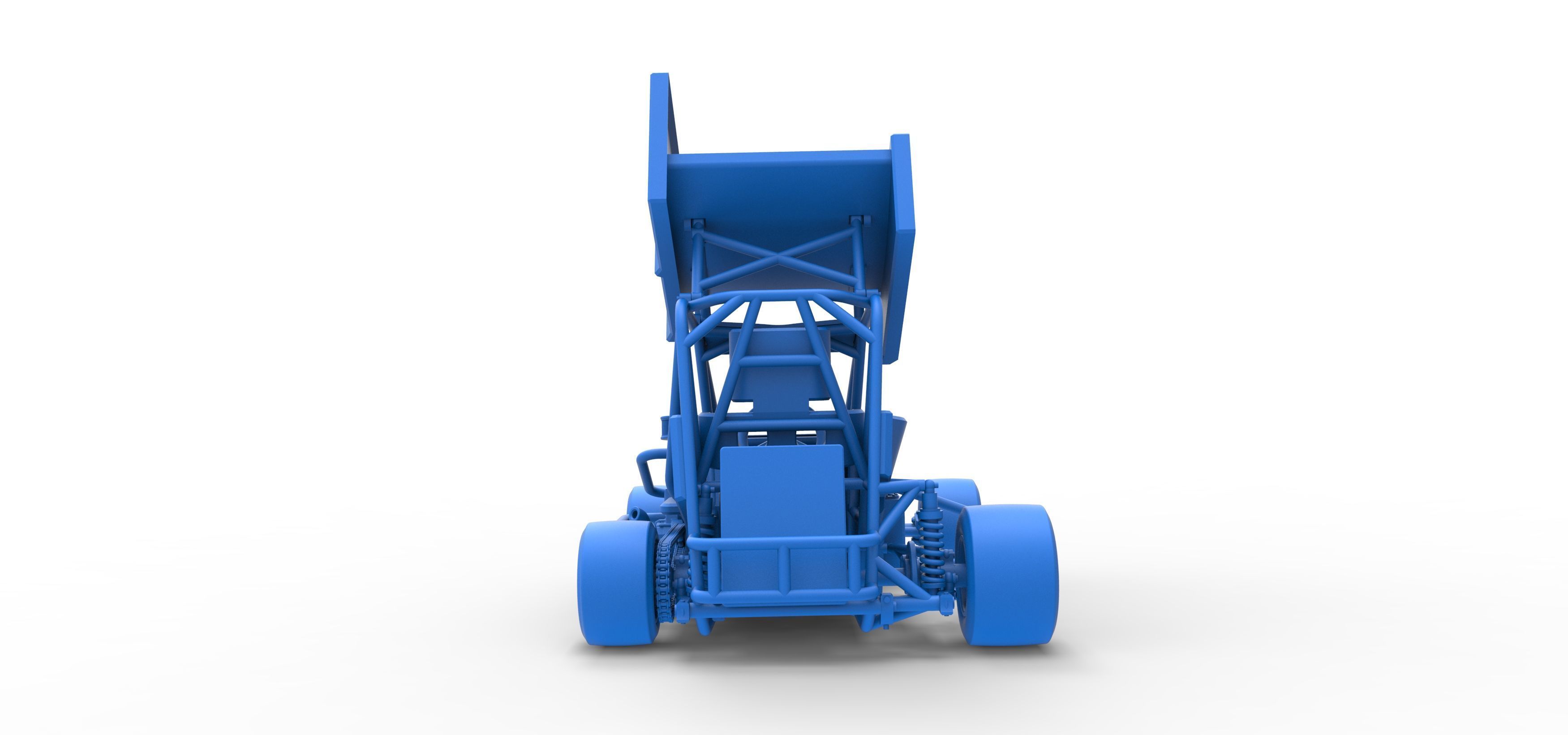 Pavement Winged 600 Micro sprint car Scale 1 to 25 3D print model_43