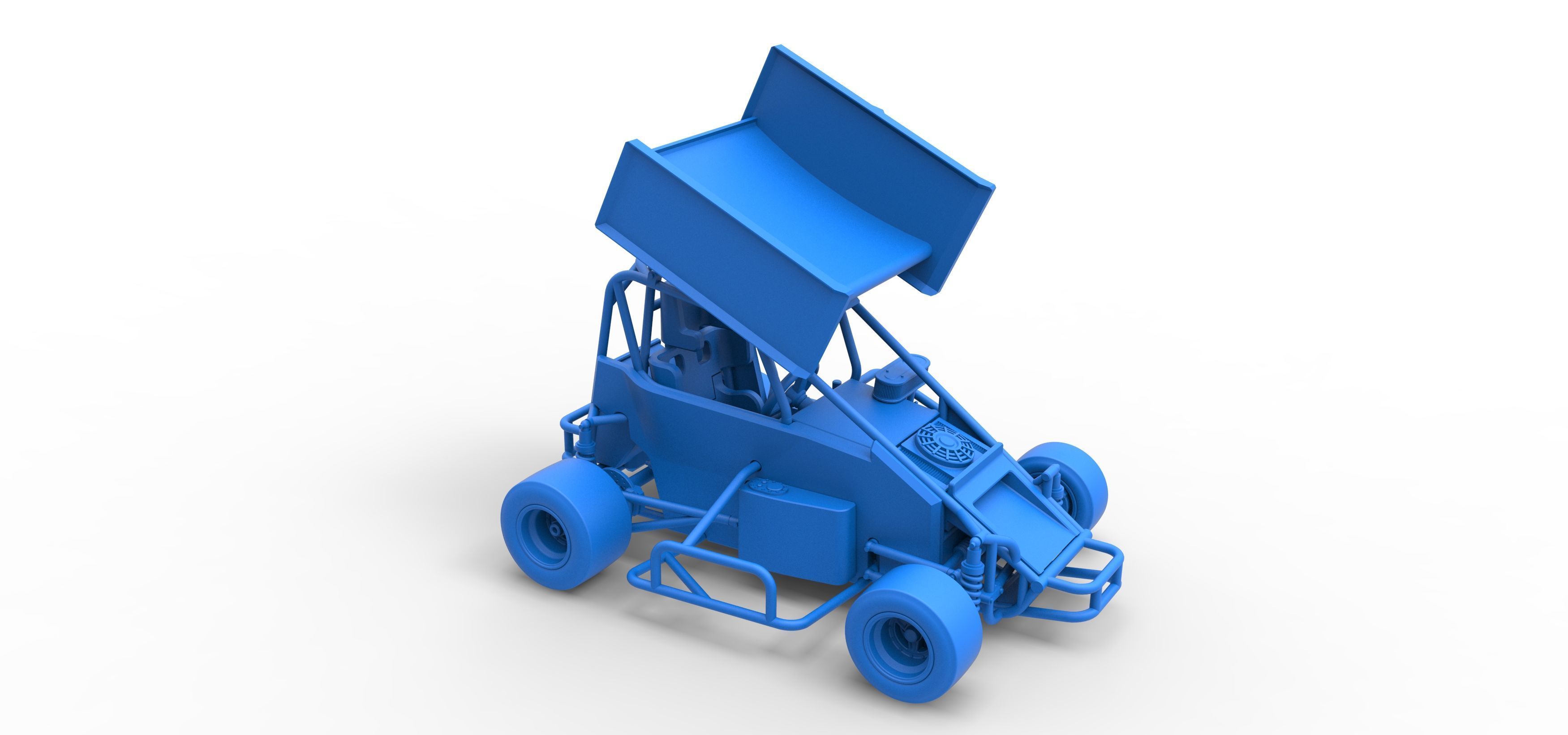 Pavement Winged 600 Micro sprint car Scale 1 to 25 3D print model_51