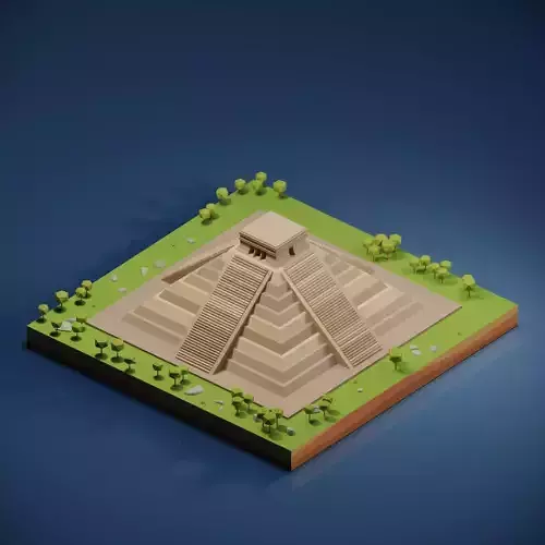 Chichen Itza  Low-poly 3D model