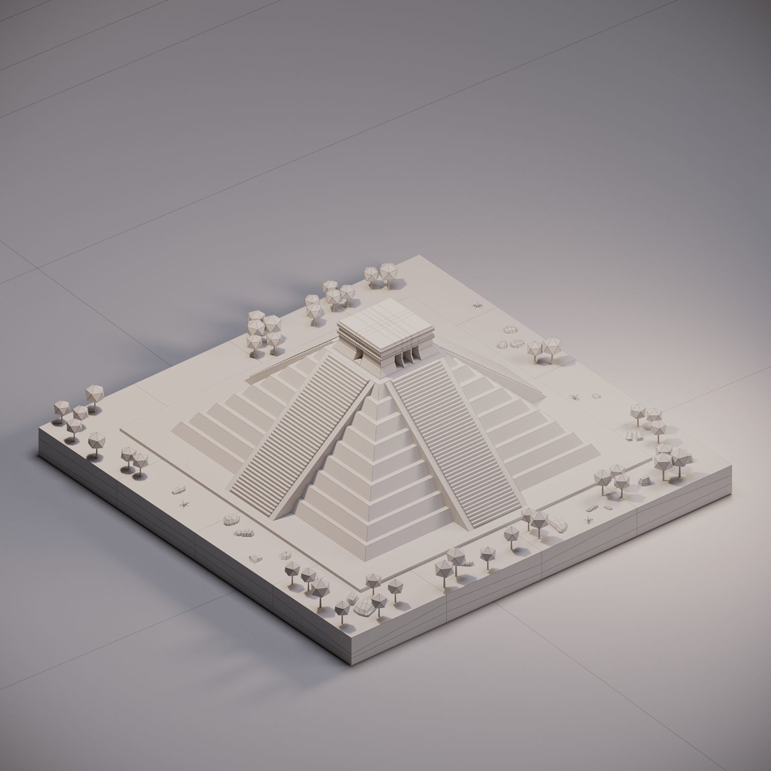 Chichen Itza Low-poly 3D model_4