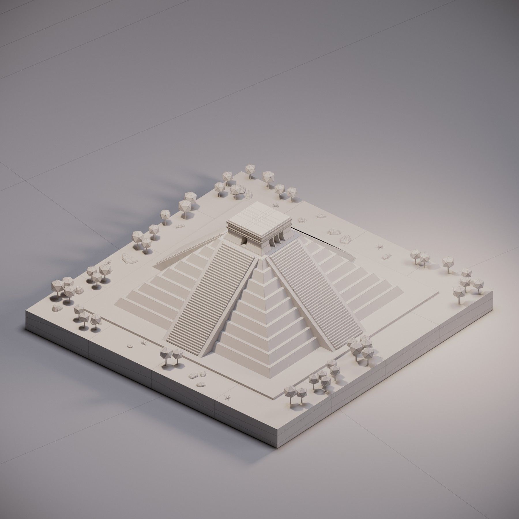 Chichen Itza Low-poly 3D model_2