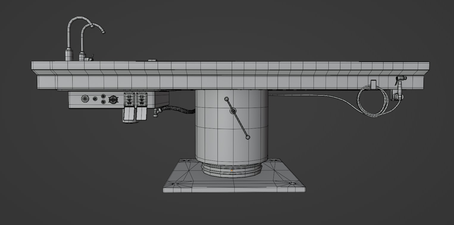 Autopsy Table Pbr Low-poly 3D model_11