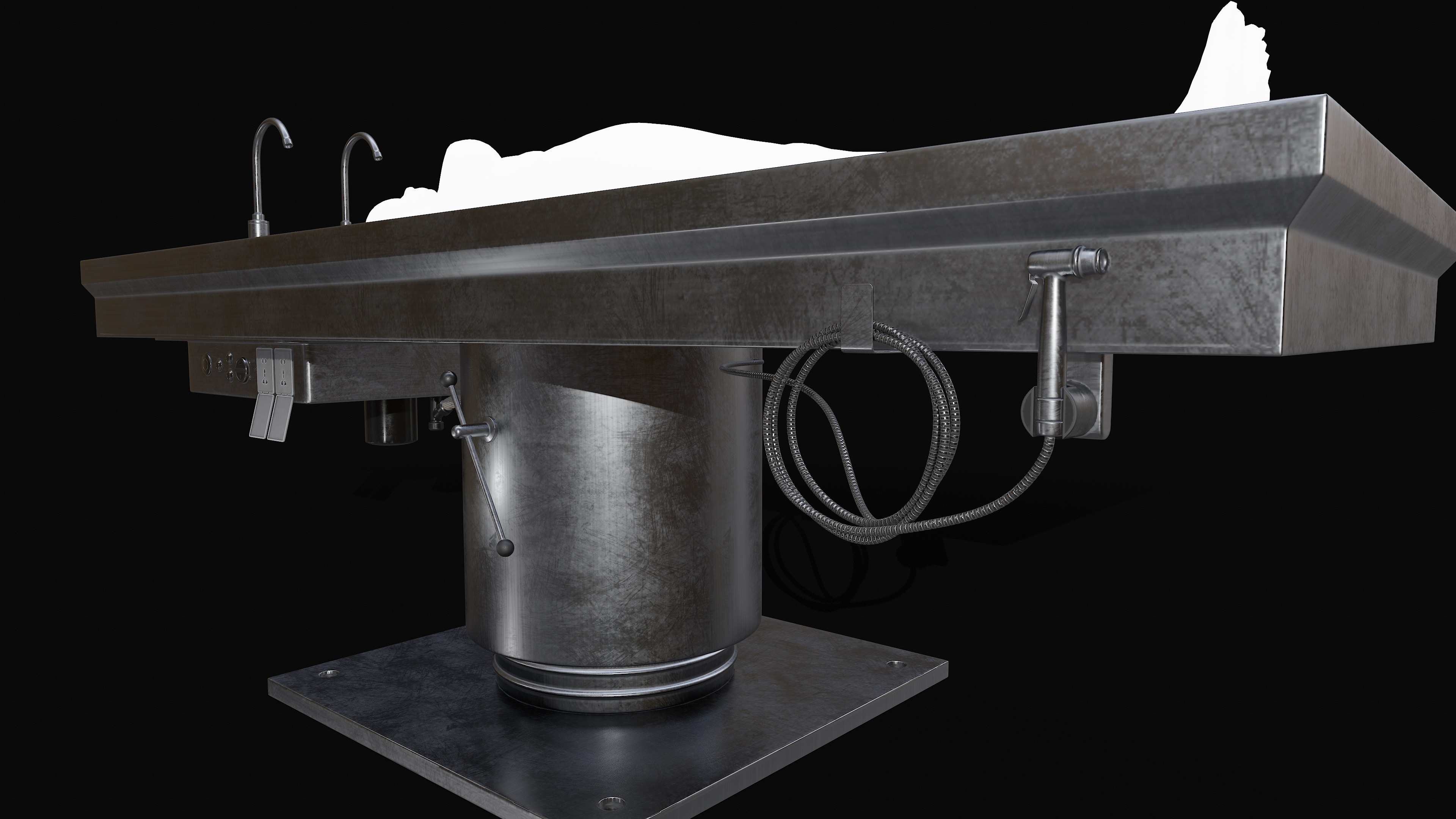 Autopsy Table Pbr Low-poly 3D model_5