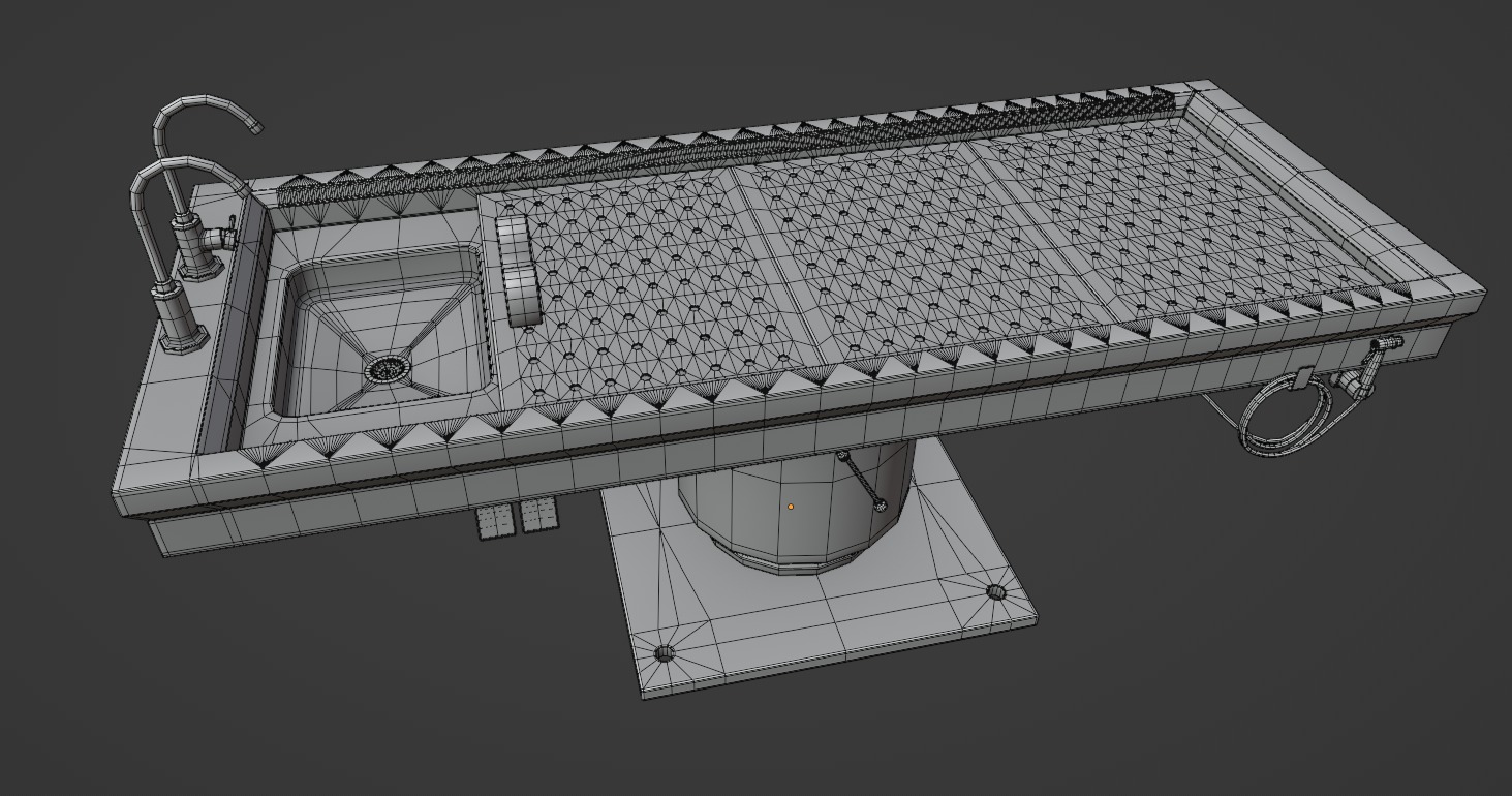 Autopsy Table Pbr Low-poly 3D model_10
