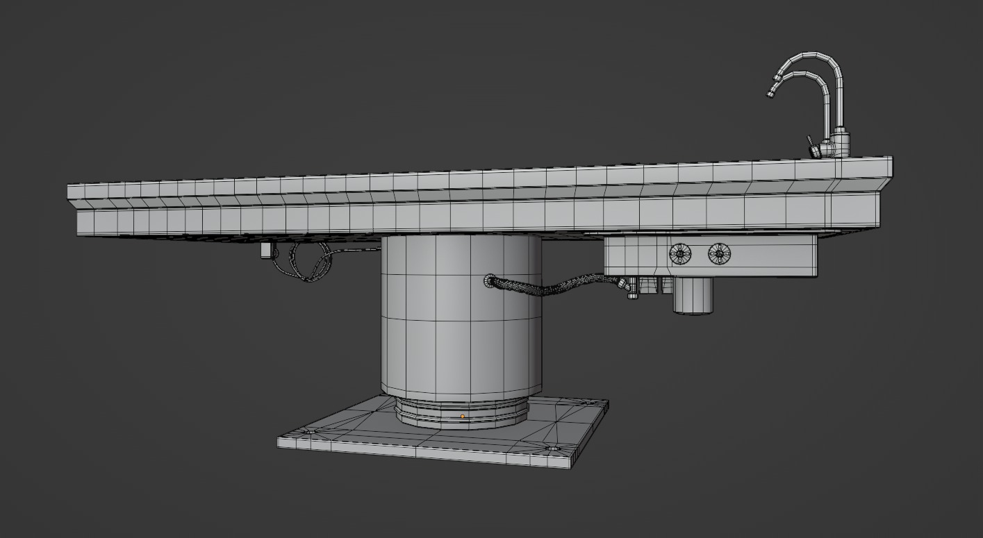 Autopsy Table Pbr Low-poly 3D model_12