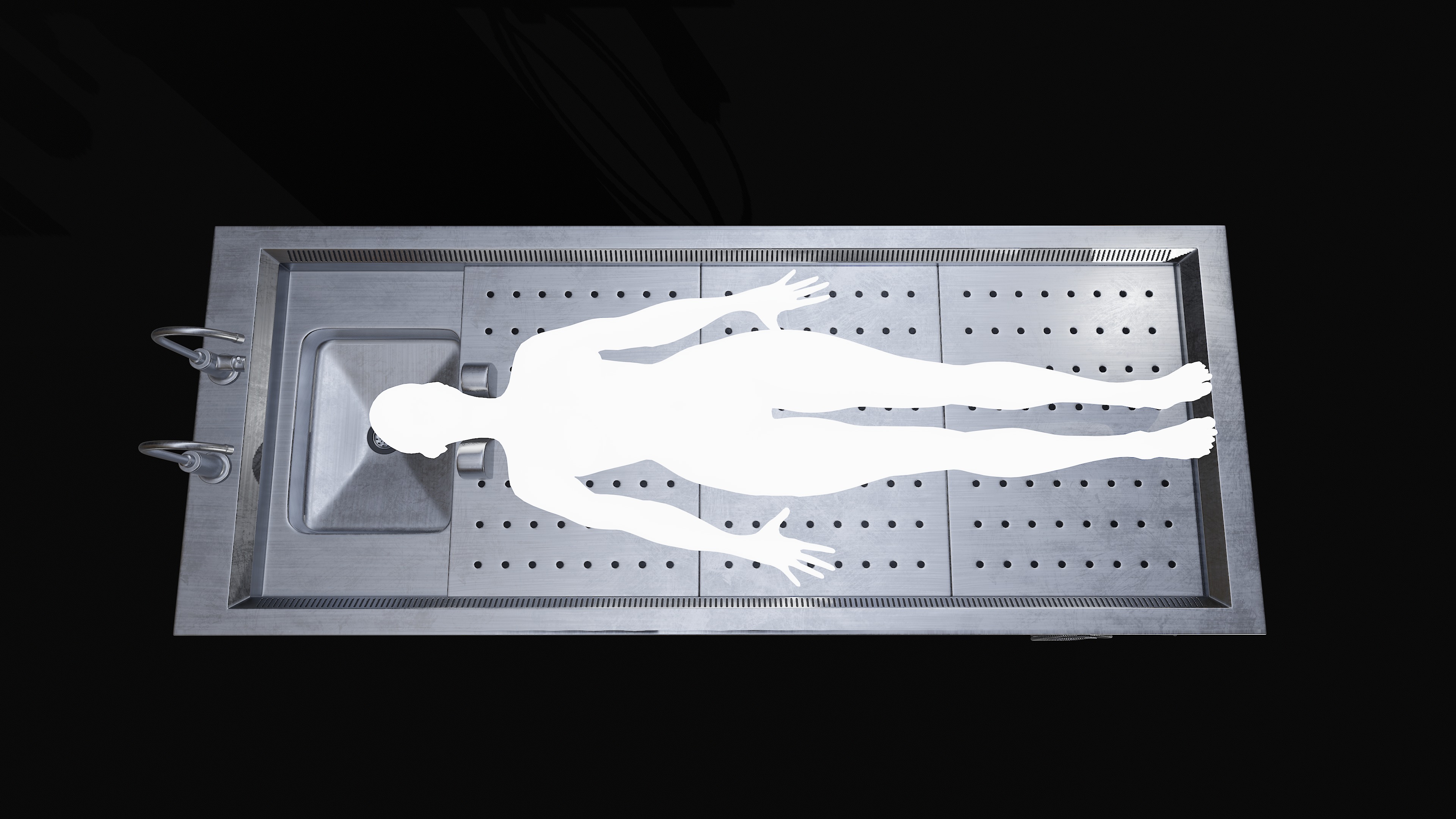 Autopsy Table Pbr Low-poly 3D model_4