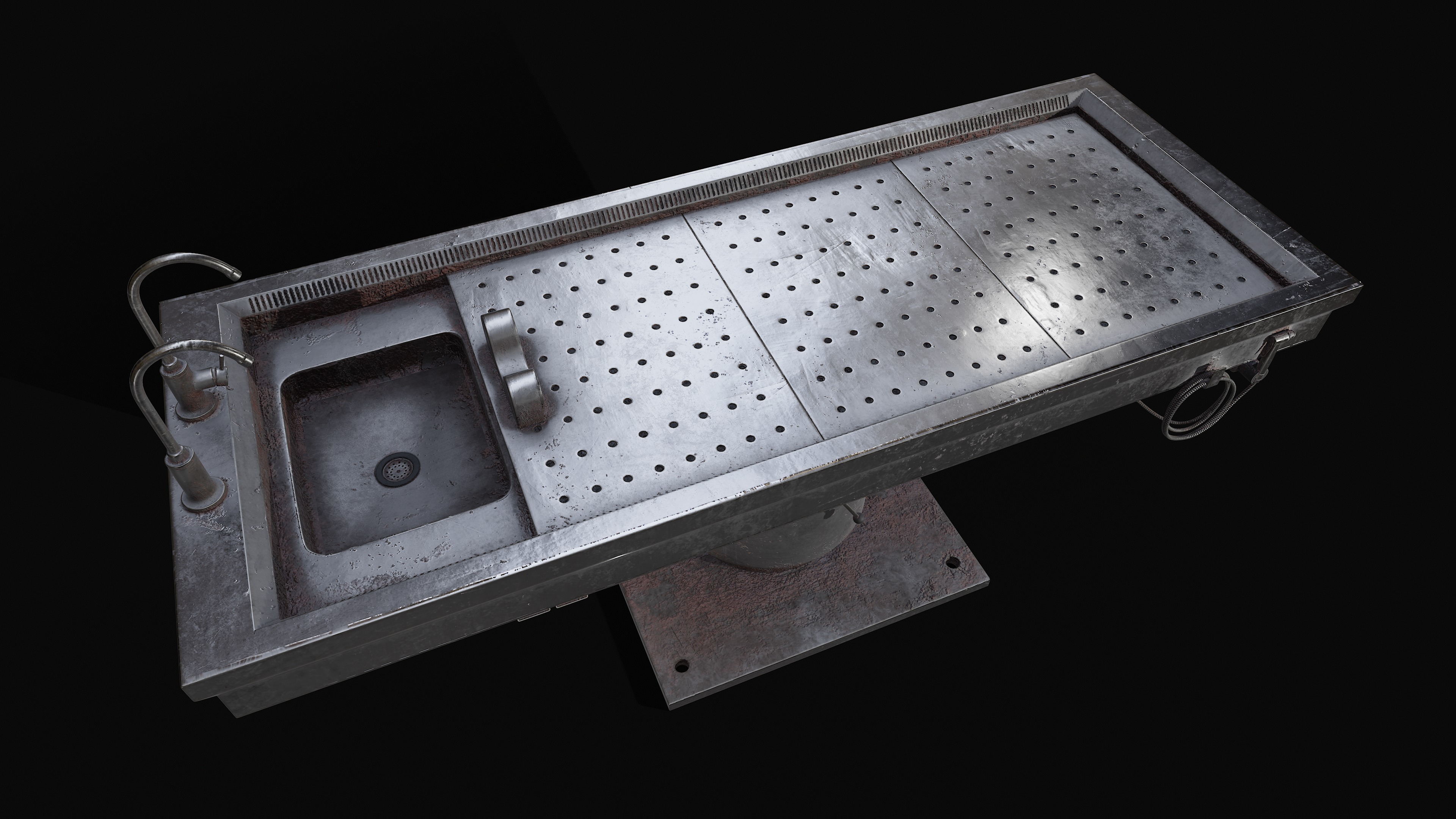 Autopsy Table Pbr Low-poly 3D model_6