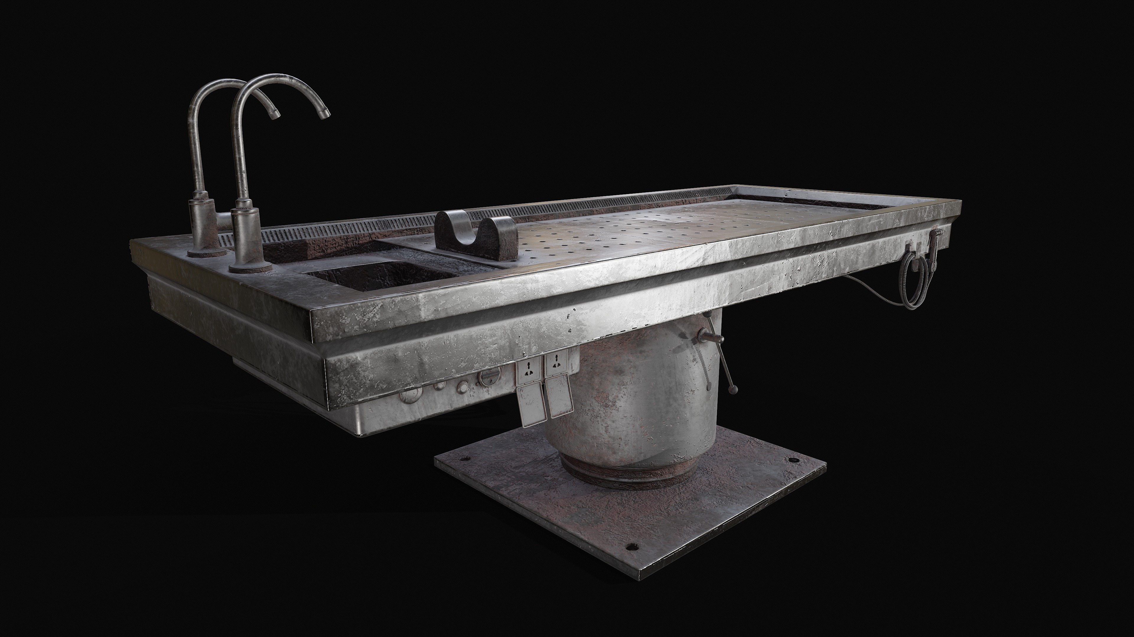 Autopsy Table Pbr Low-poly 3D model_9