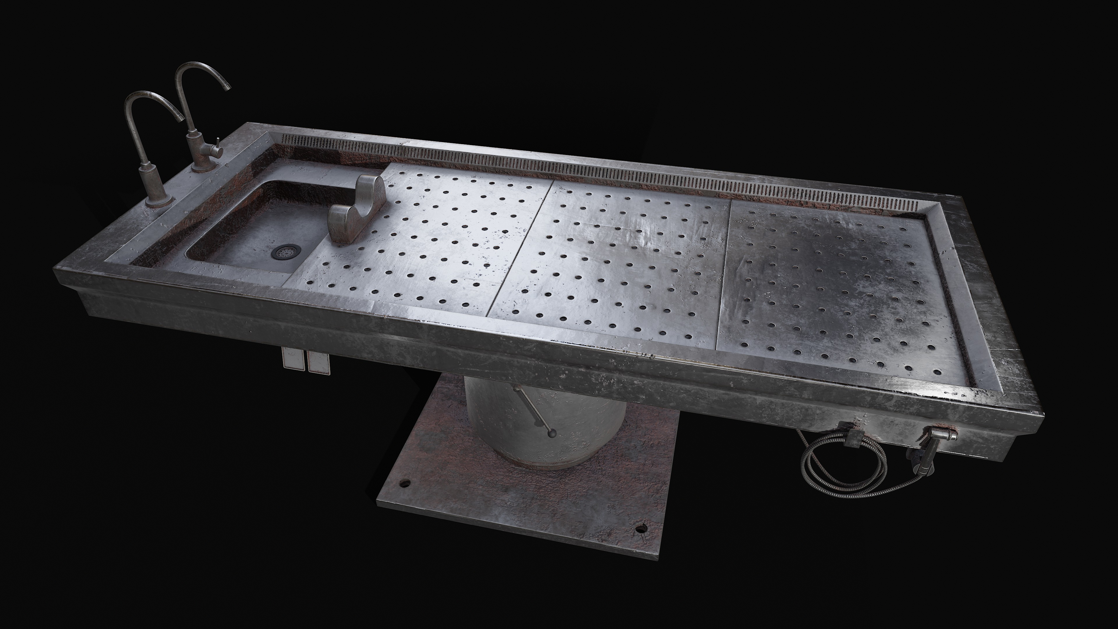 Autopsy Table Pbr Low-poly 3D model_7