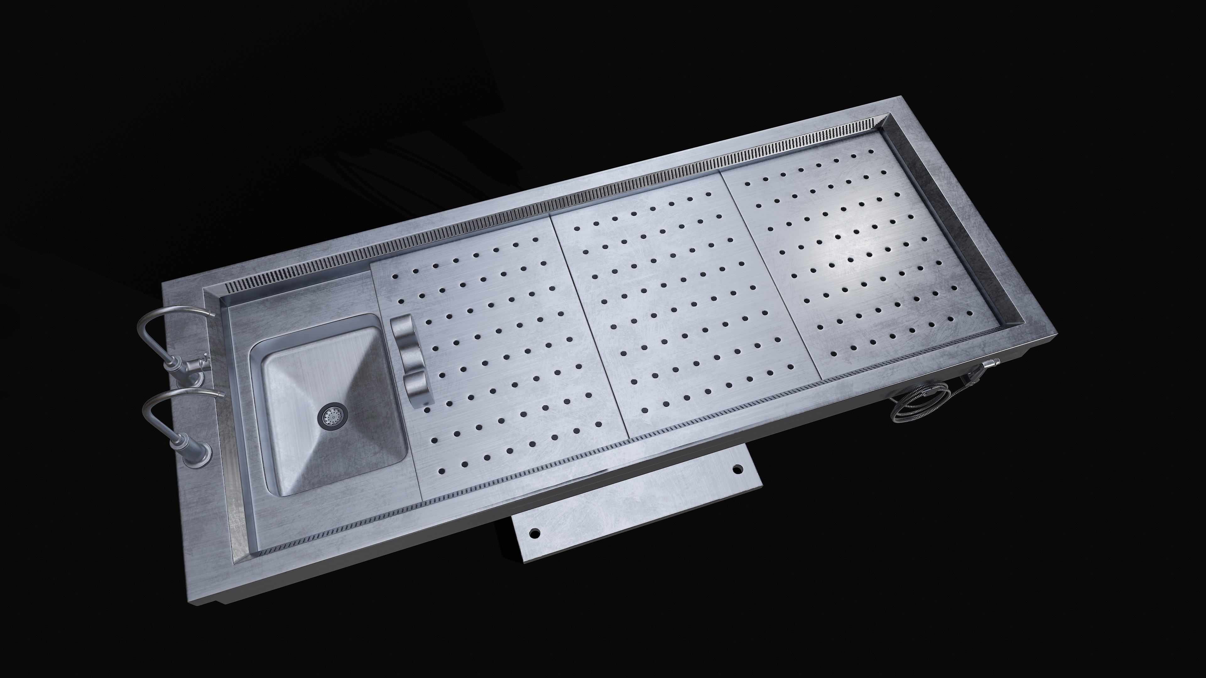 Autopsy Table Pbr Low-poly 3D model_1