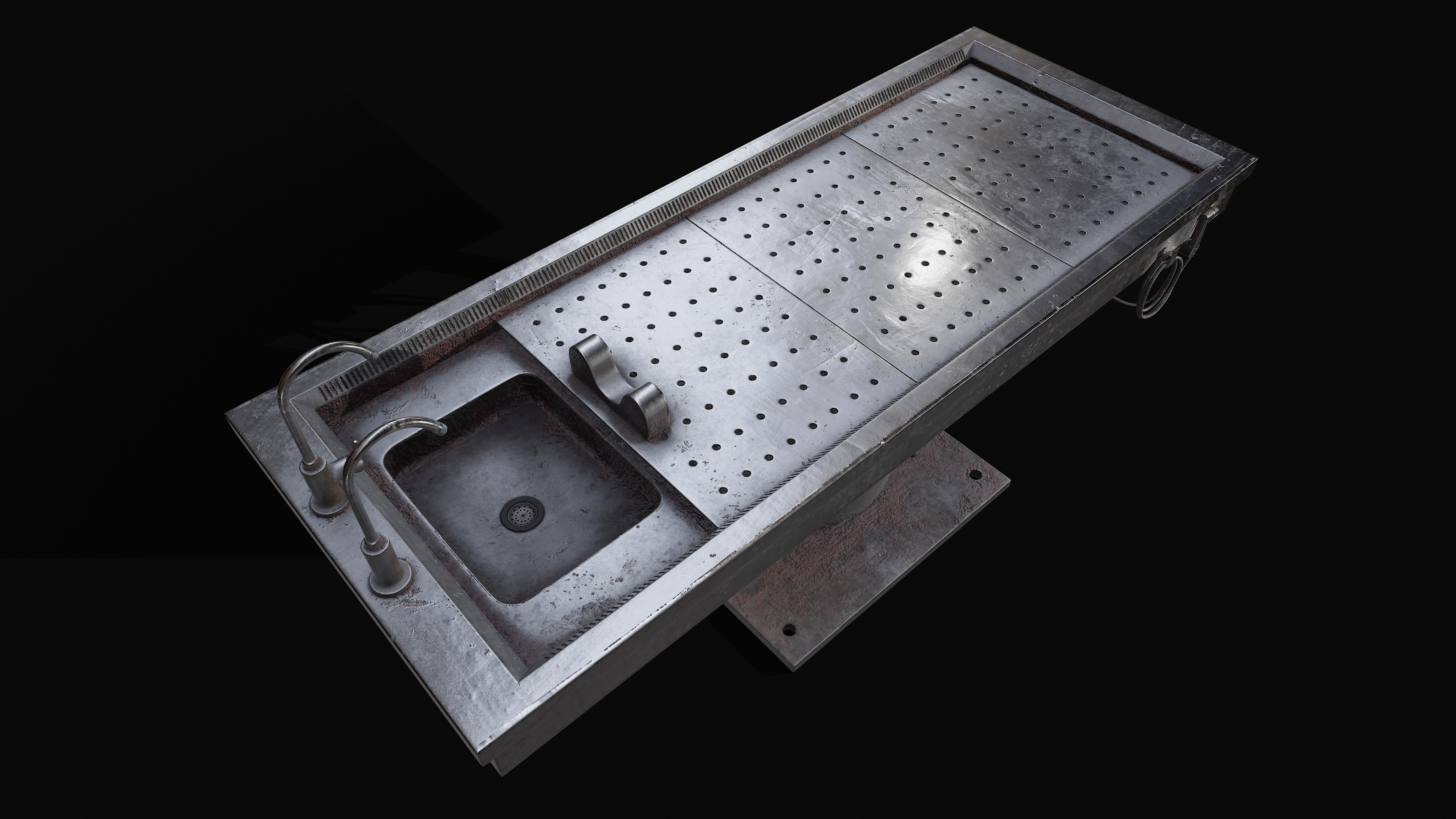 Autopsy Table Pbr Low-poly 3D model_14