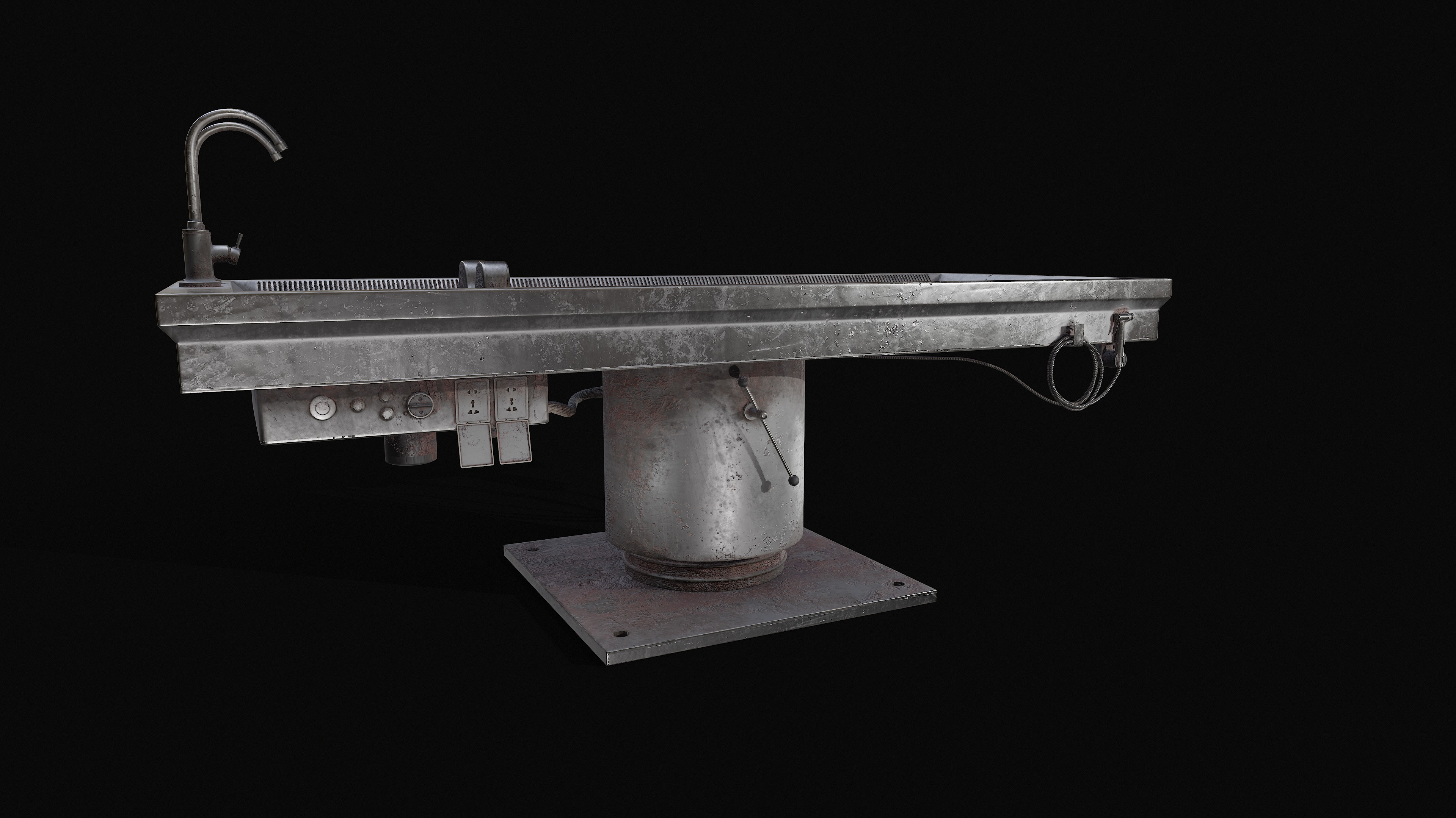 Autopsy Table Pbr Low-poly 3D model_8