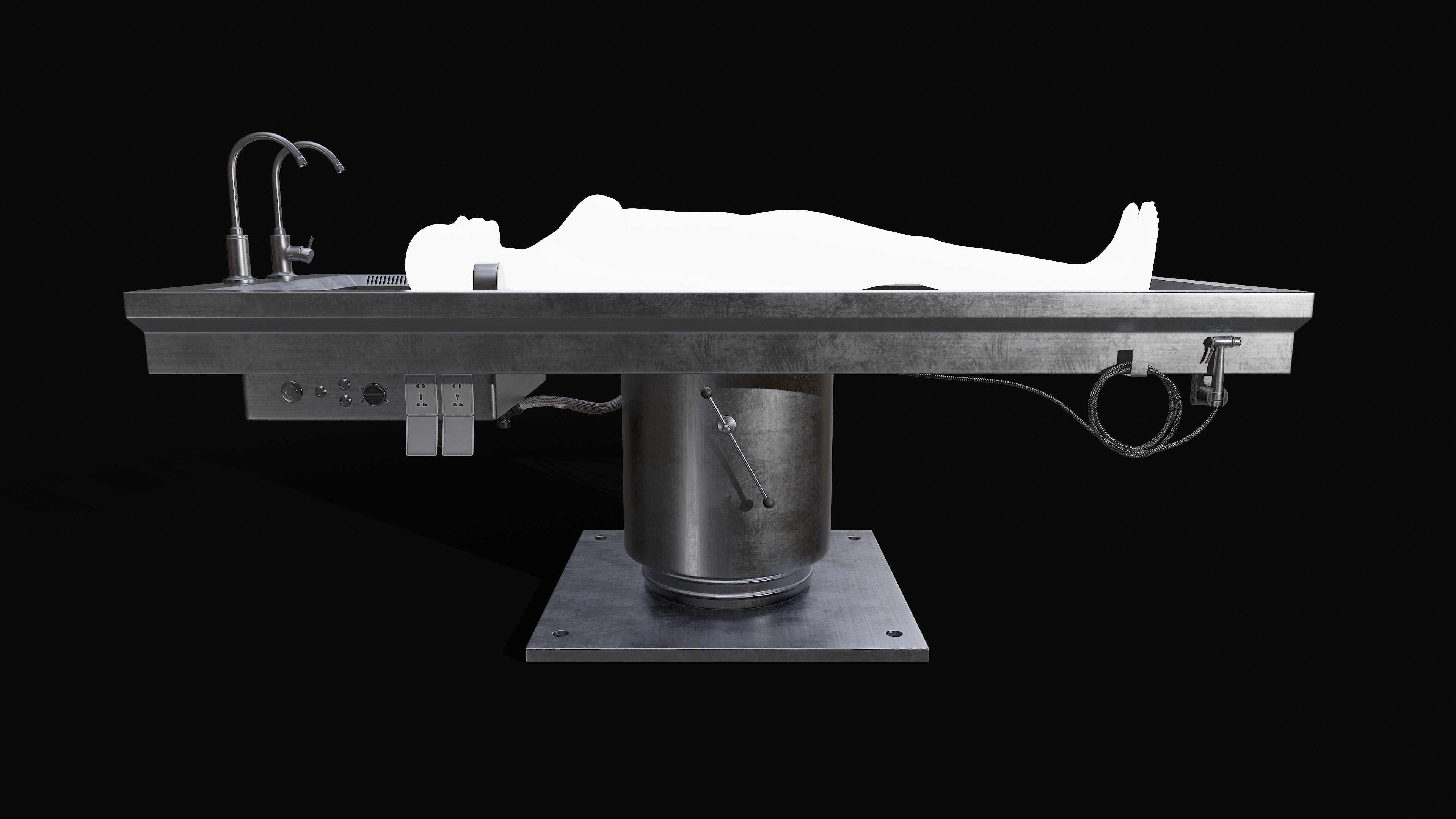 Autopsy Table Pbr Low-poly 3D model_3