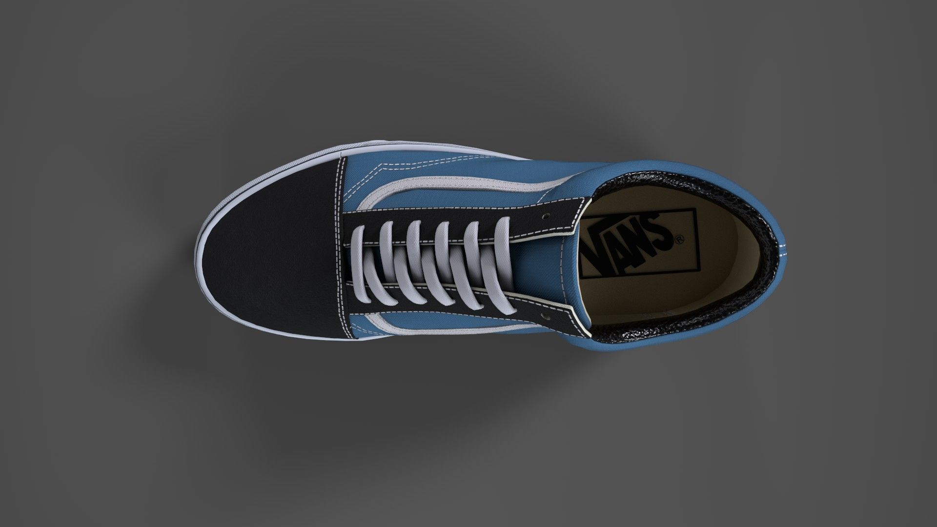 VANS182 OldSkool Navy Low-poly 3D model_3