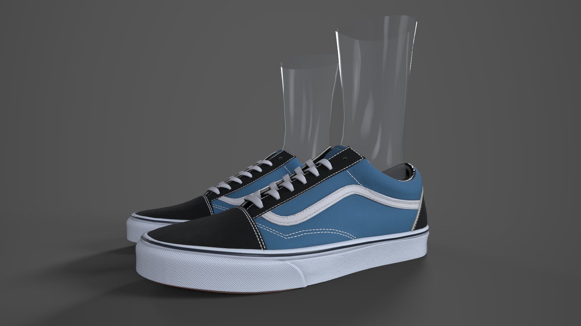 VANS182 OldSkool Navy Low-poly 3D model_5