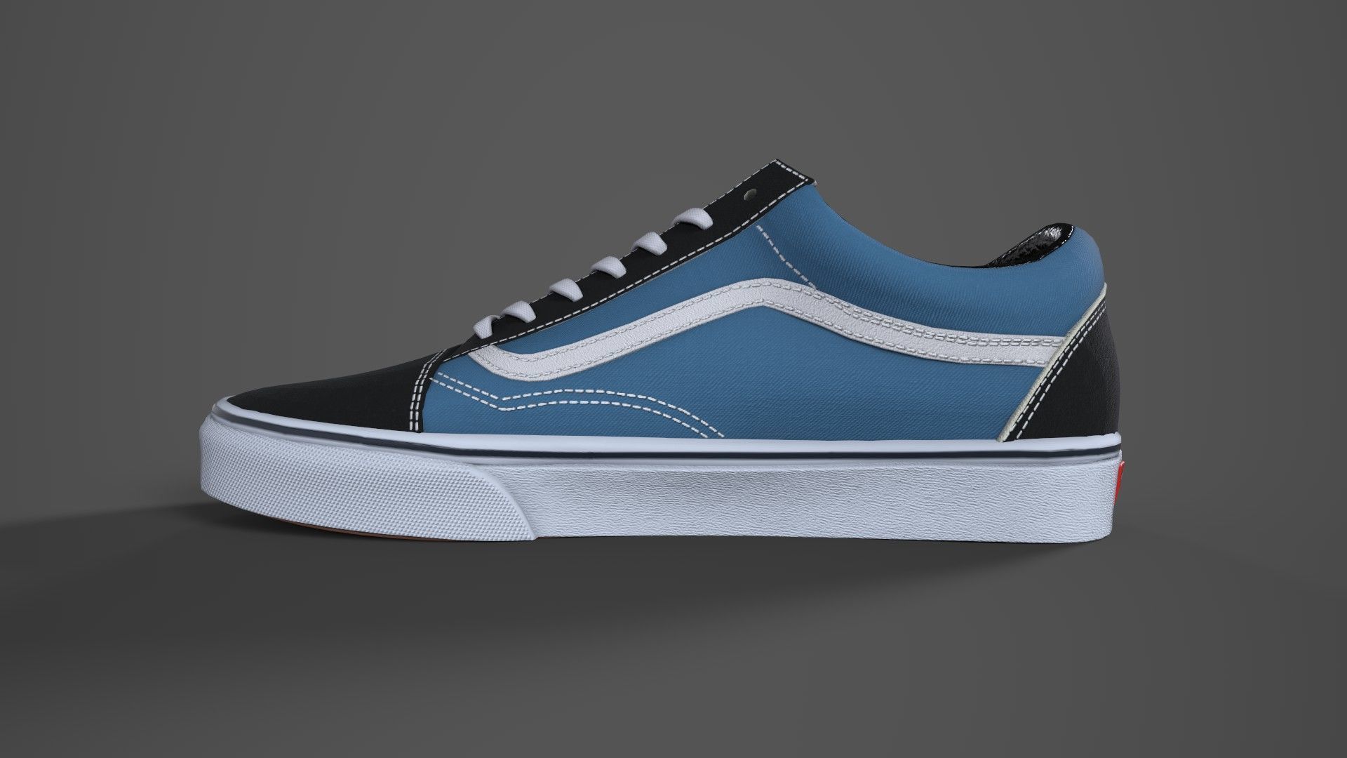 VANS182 OldSkool Navy Low-poly 3D model_2