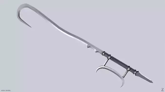 Hook sword Low-poly 3D model