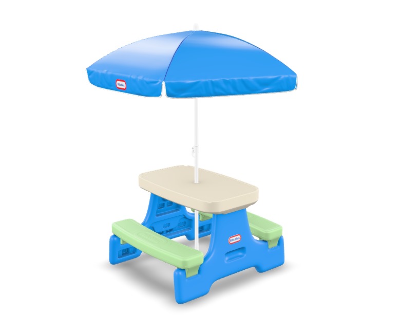 Kids Chair With Umbrella 3D model_2