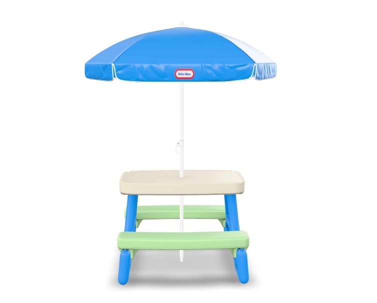 Kids Chair With Umbrella 3D model_1