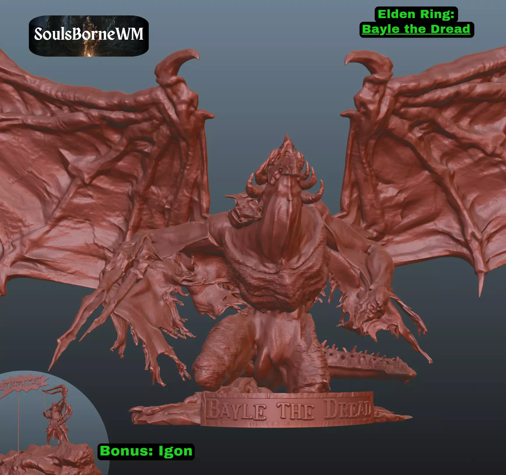 Elden Ring Bayle the Dread Bonus Igon 3D print model_0