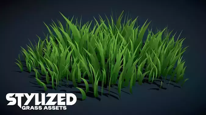 Low Poly Stylized Grass 4 Low-poly 3D model