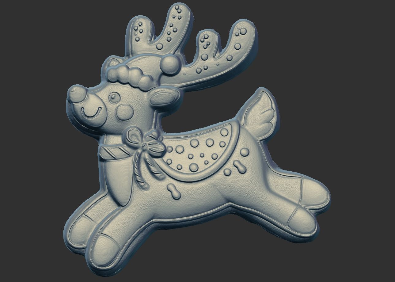 deer cookie 3D print model_6