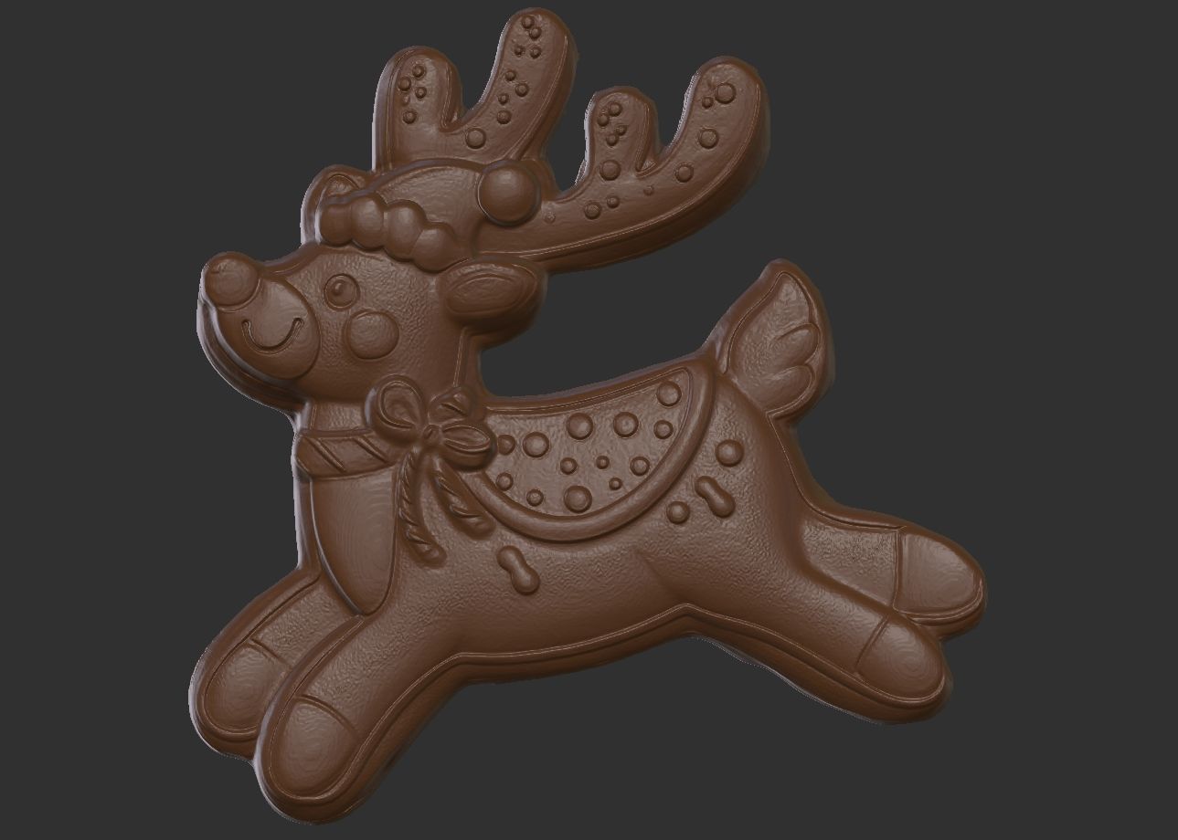 deer cookie 3D print model_1