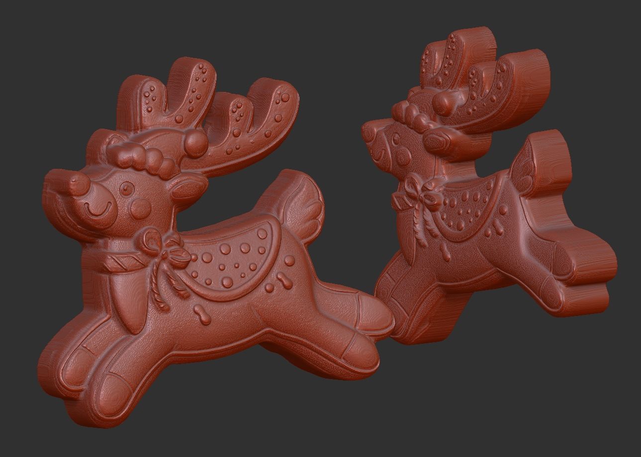 deer cookie 3D print model_11