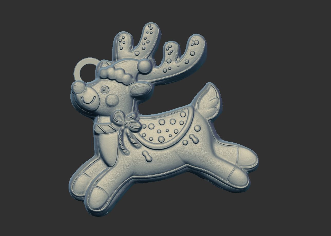 deer cookie 3D print model_8