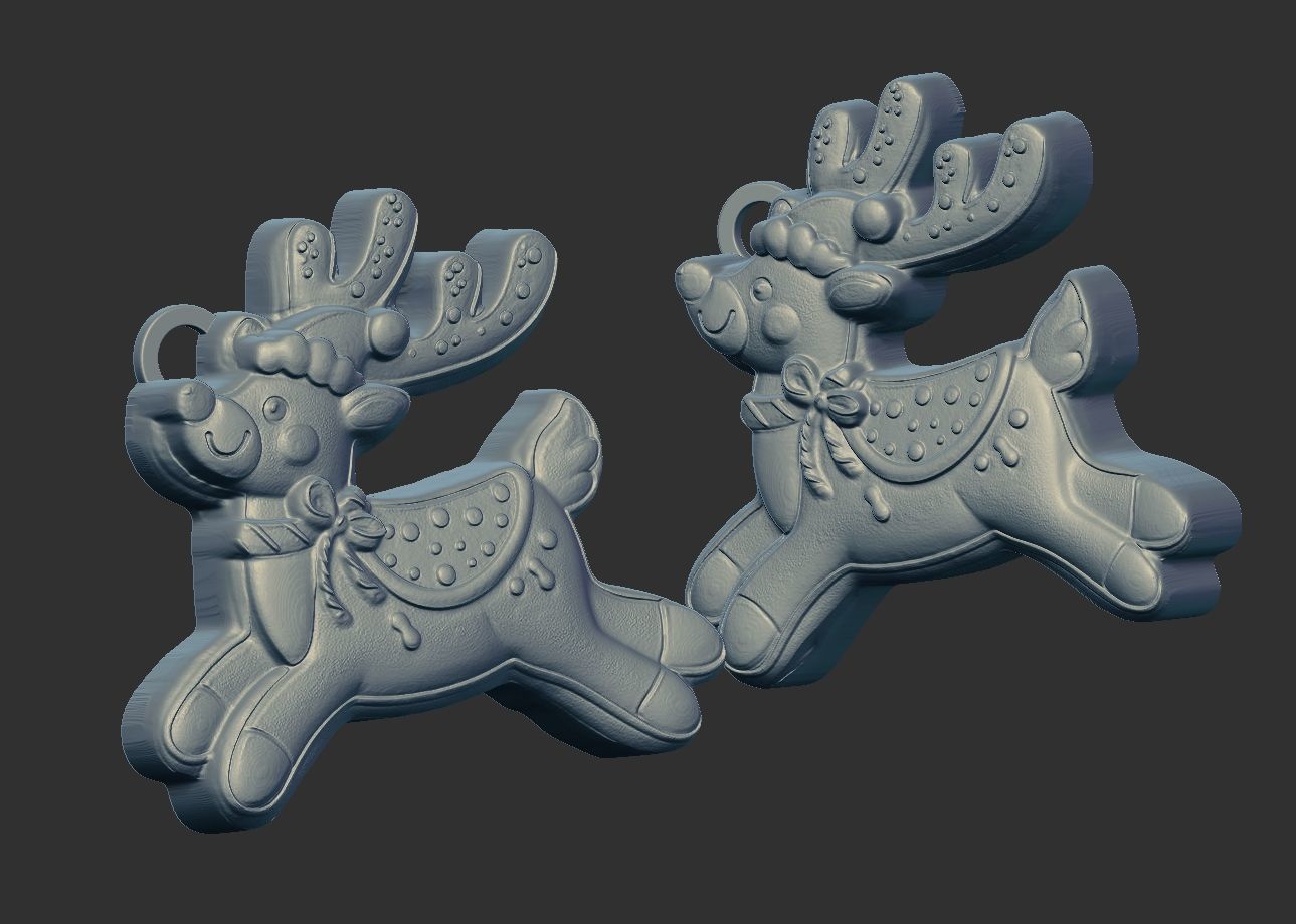 deer cookie 3D print model_4