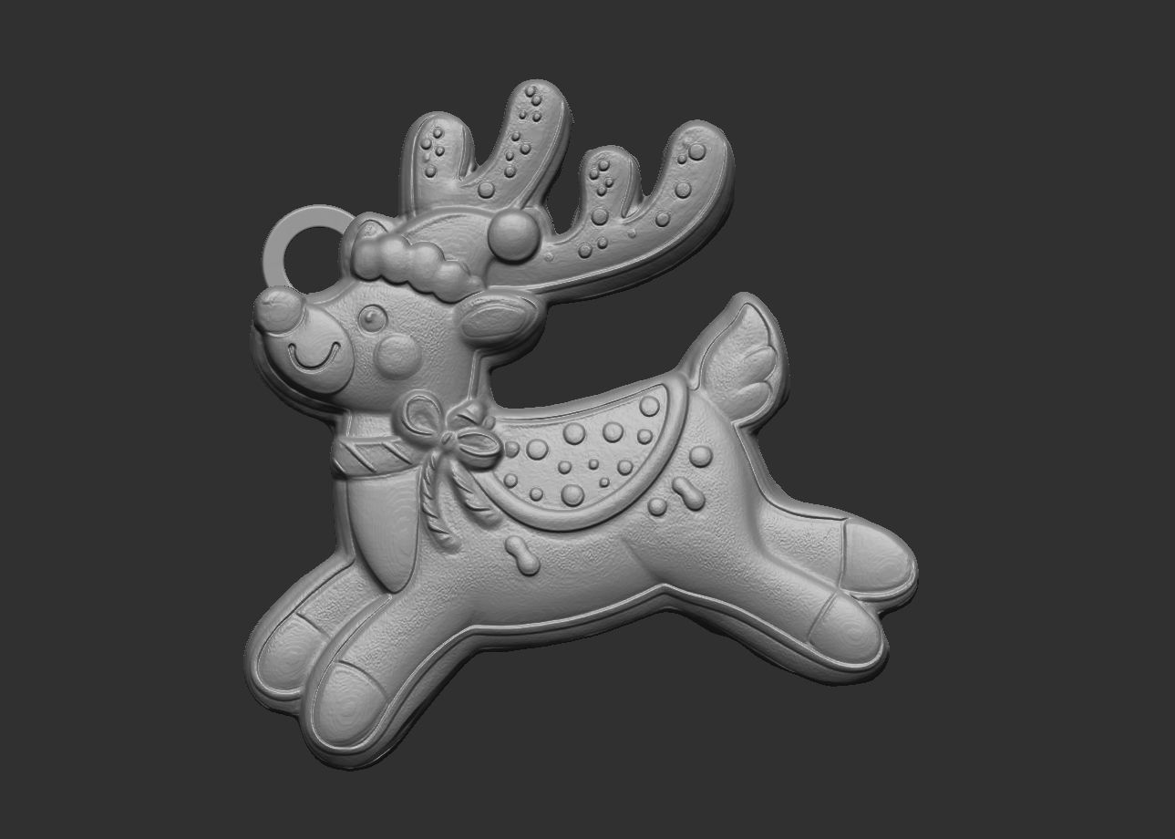deer cookie 3D print model_5