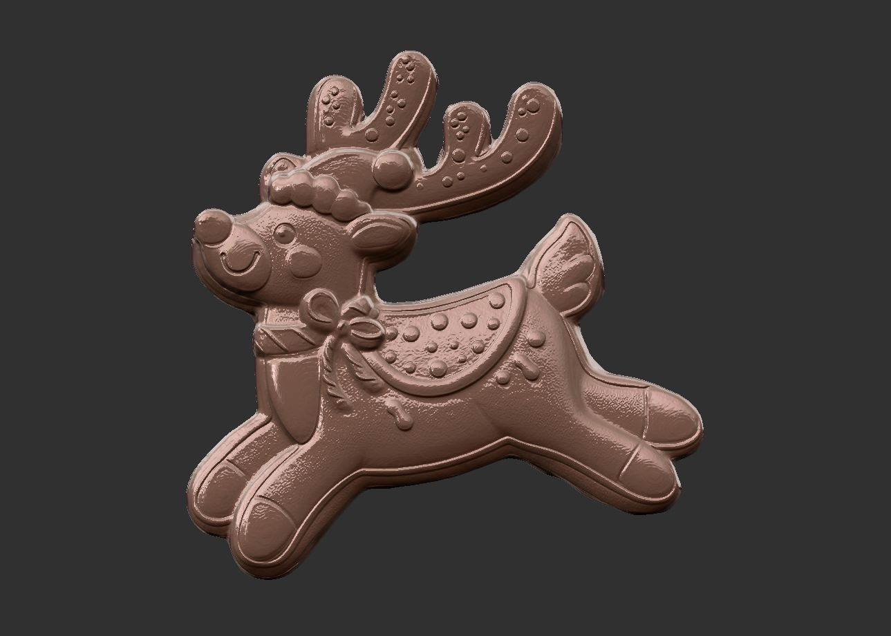 deer cookie 3D print model_10