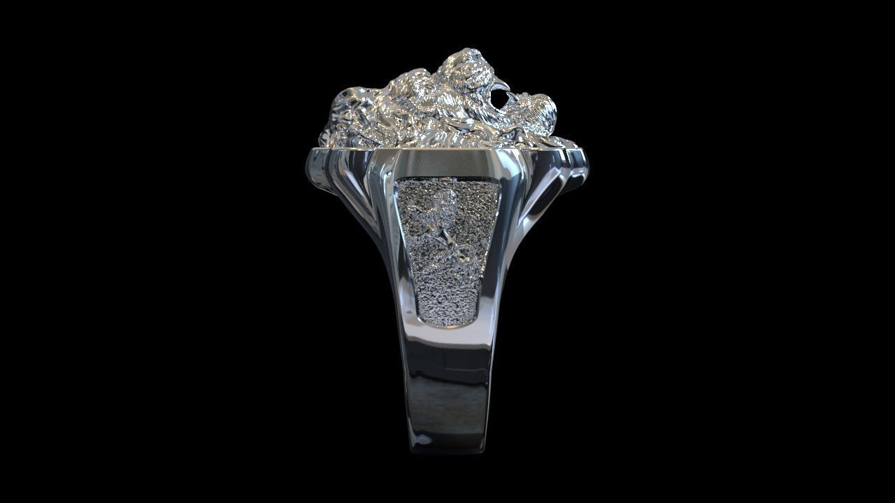 Lion ring CAD model for sale  3D print model_7