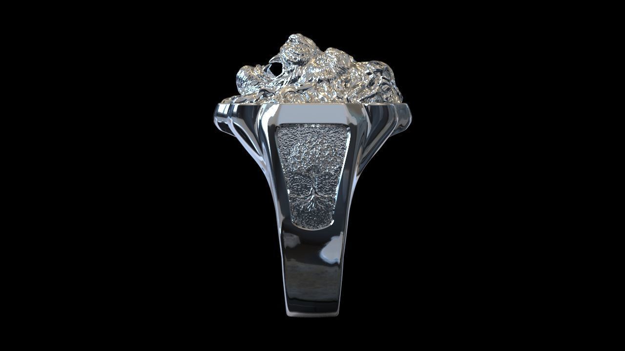 Lion ring CAD model for sale  3D print model_14