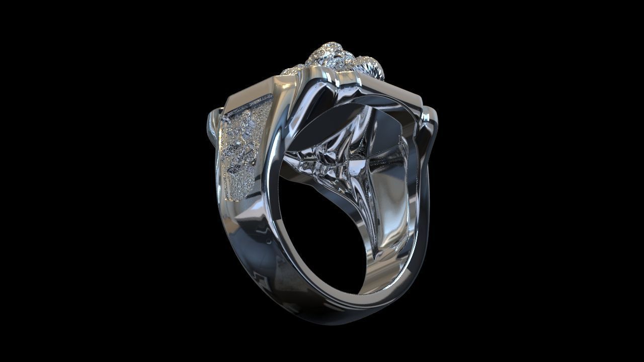 Lion ring CAD model for sale  3D print model_8