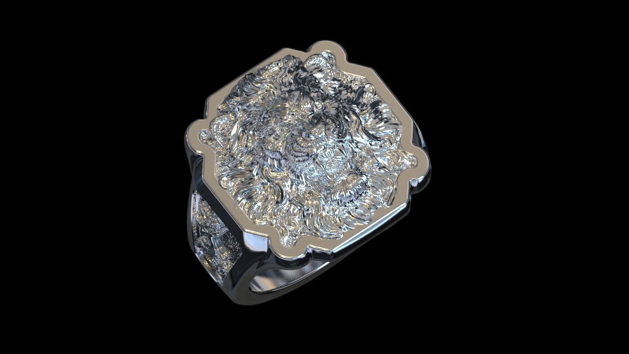 Lion ring CAD model for sale  3D print model_11