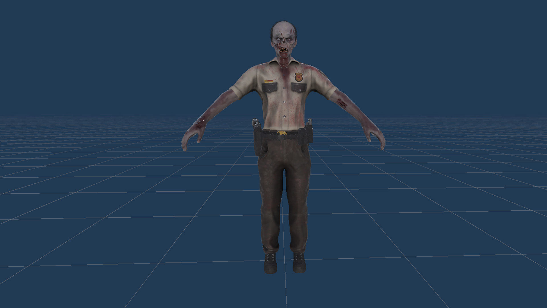 Zombie Cop Low-poly 3D model_32