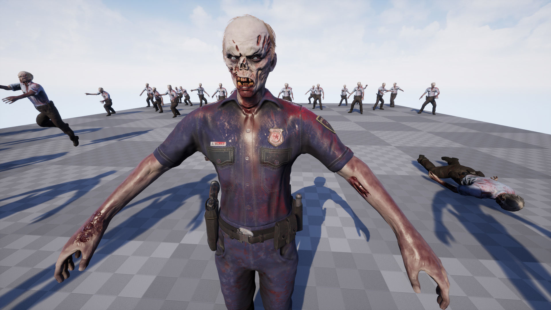 Zombie Cop Low-poly 3D model_26