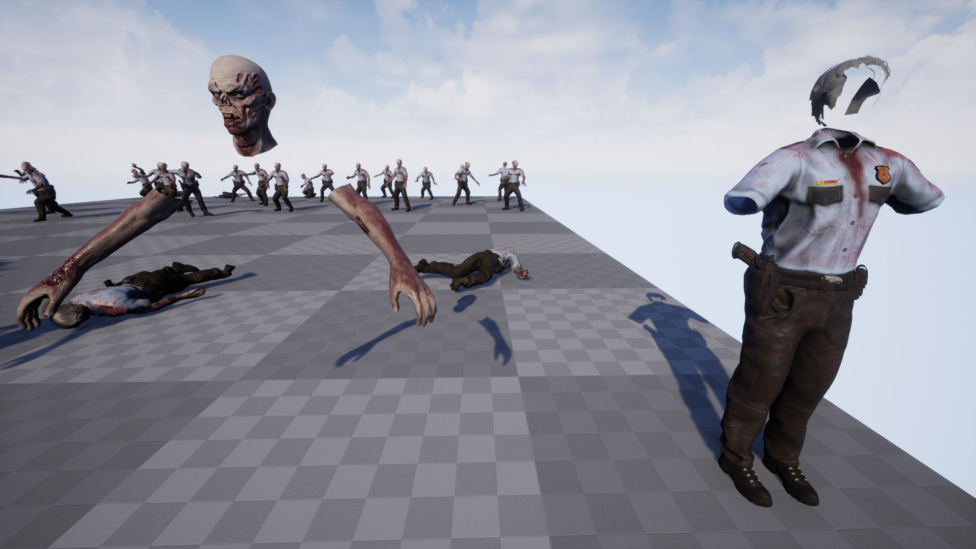 Zombie Cop Low-poly 3D model_28