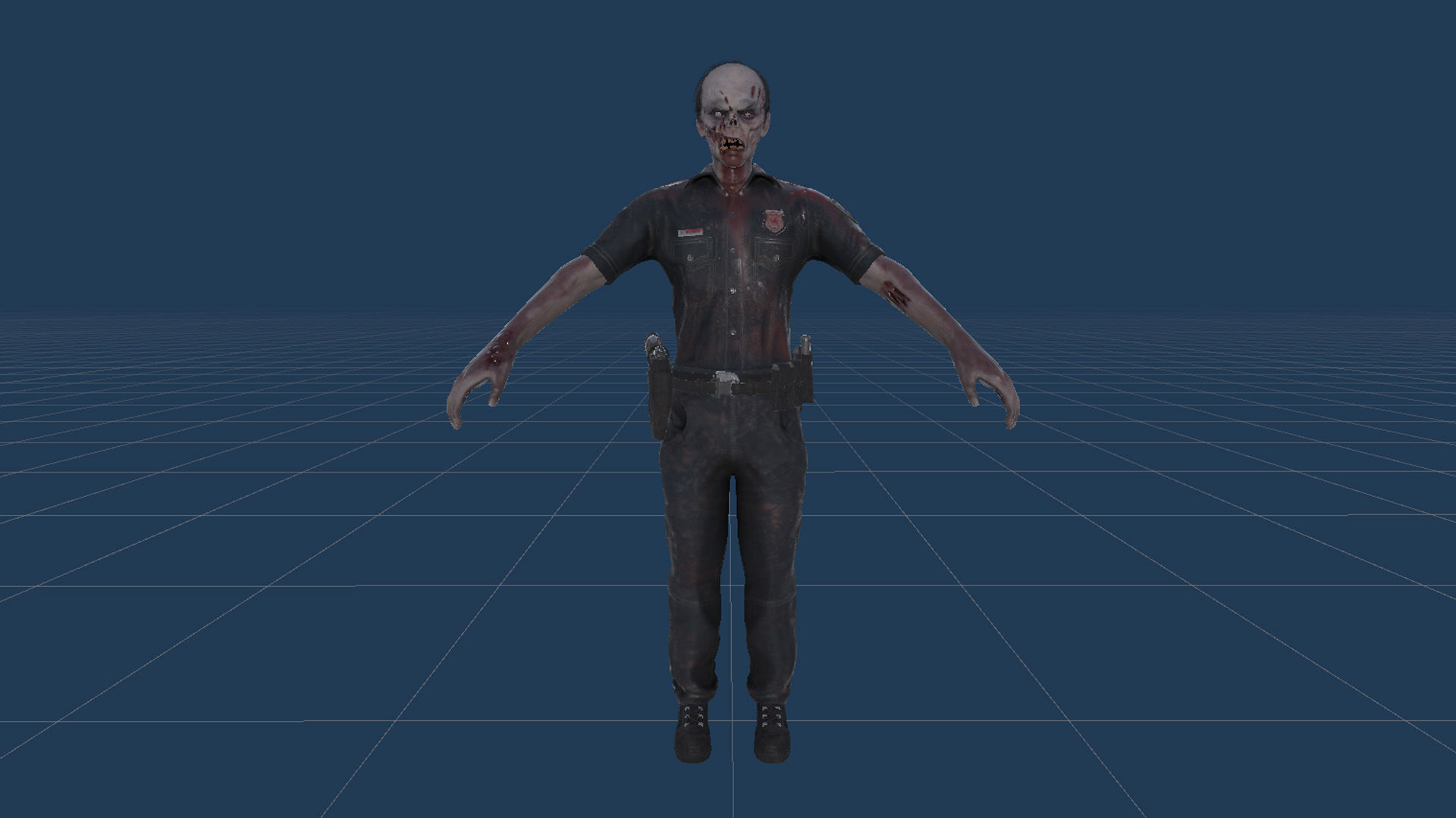 Zombie Cop Low-poly 3D model_30
