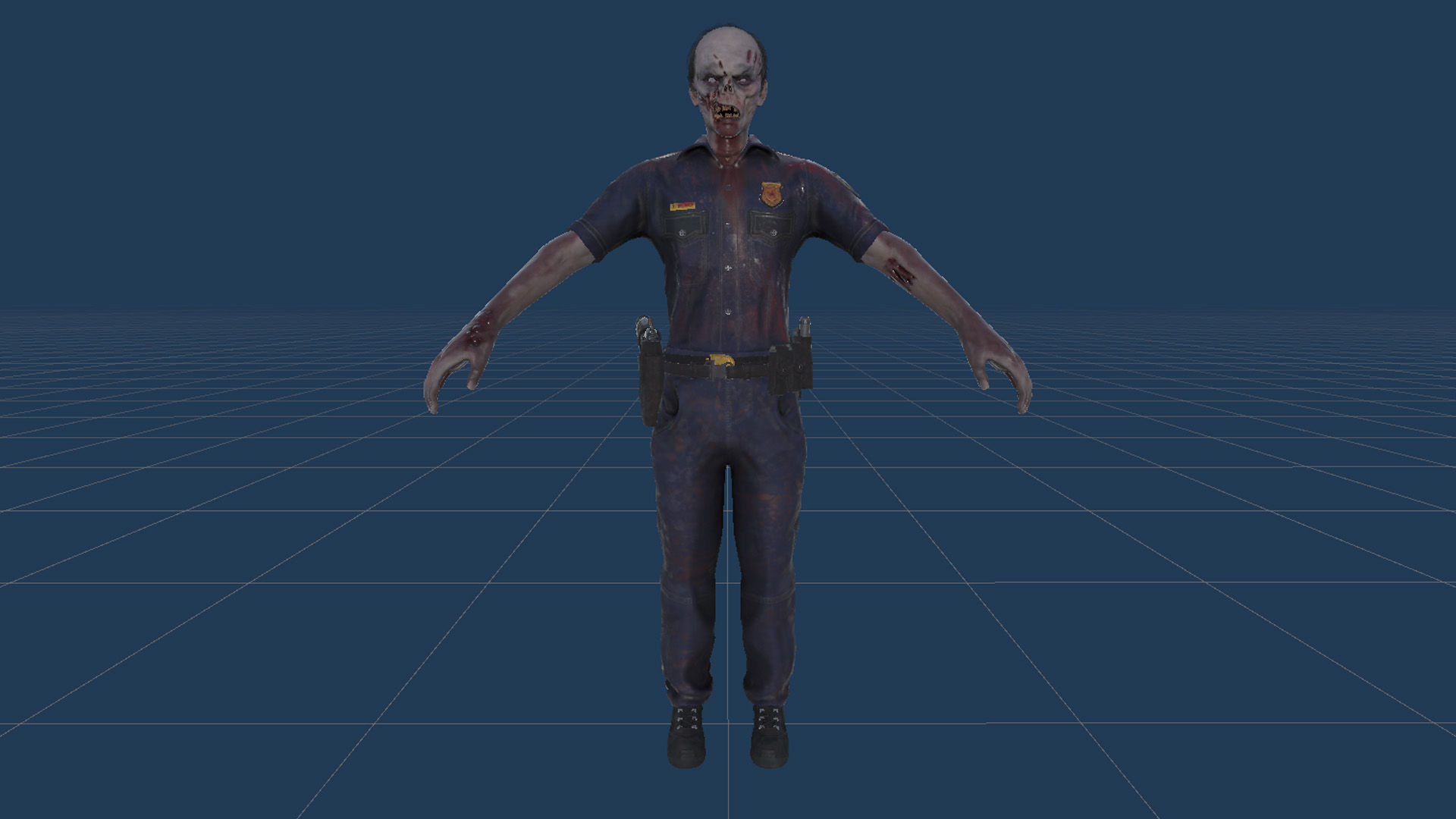 Zombie Cop Low-poly 3D model_31