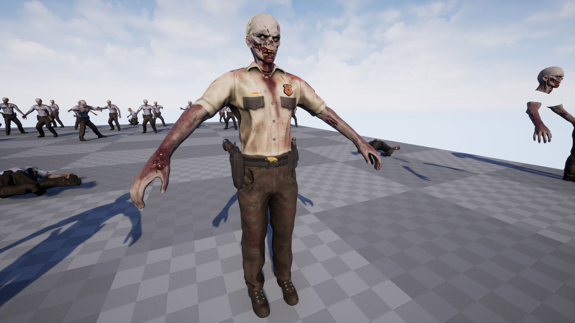 Zombie Cop Low-poly 3D model_27