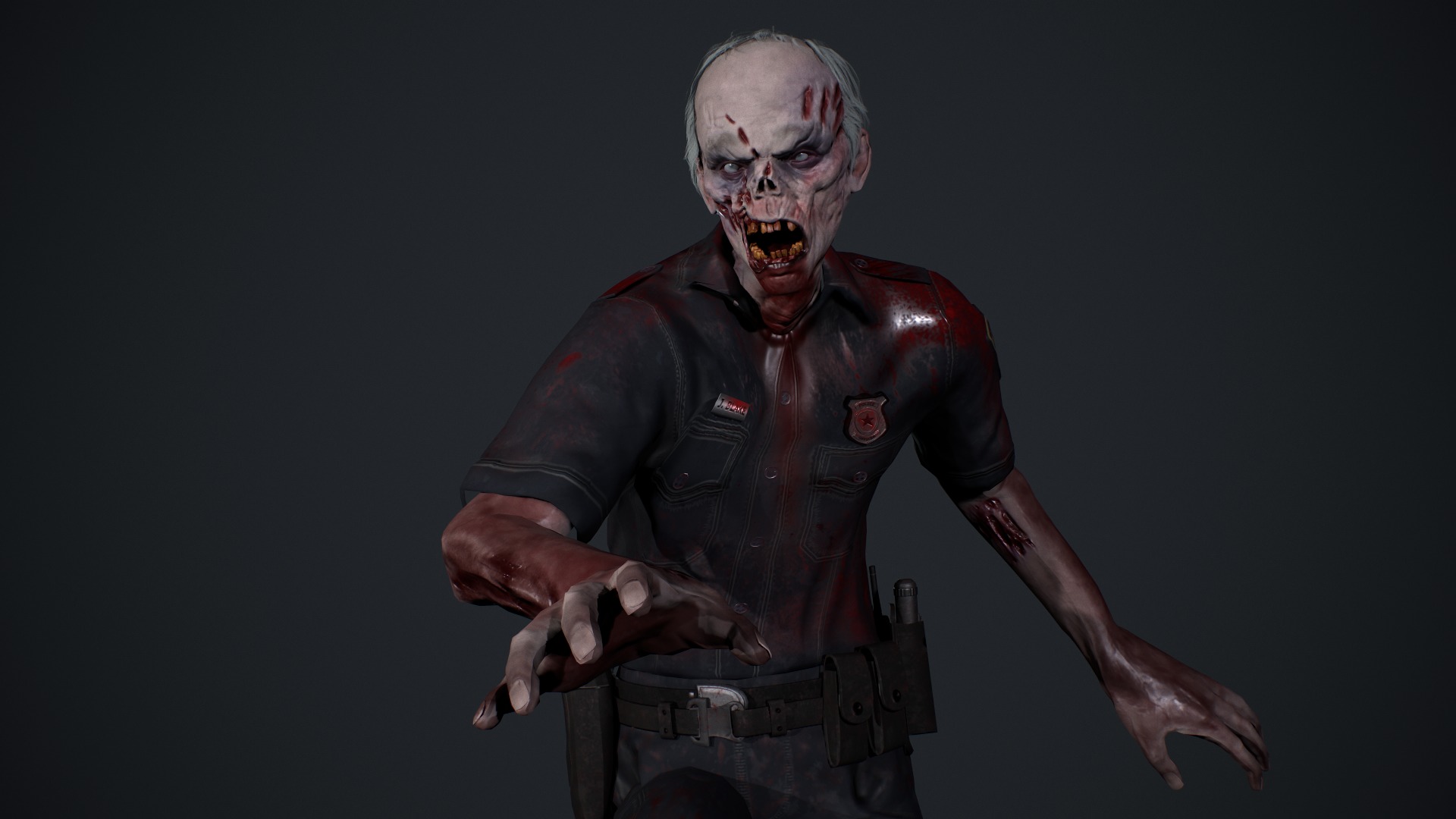 Zombie Cop Low-poly 3D model_13